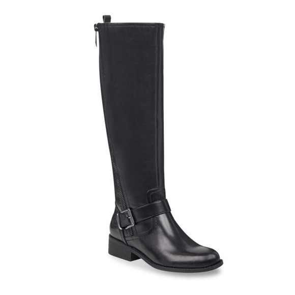 New Marc Fisher Glimmer WIDE CALF Black Riding Knee High Boots Genuine Leather - Picture 2 of 15
